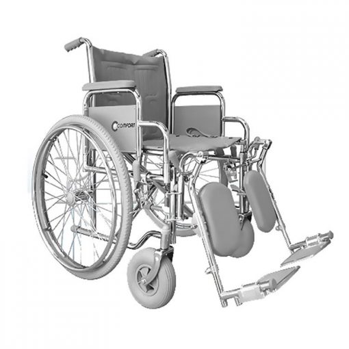 Cadeira de rodas Comfort Obeso com elevação para pernas–Cinza