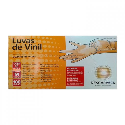 Luvas de Vinil com pó Descarpack Tam. M