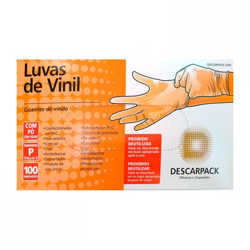 Luvas Vinil com pó Descarpack Tam. P