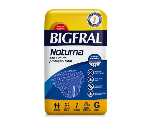 Fralda Geriátrica Bigfral Noturna  G com 07 unid.