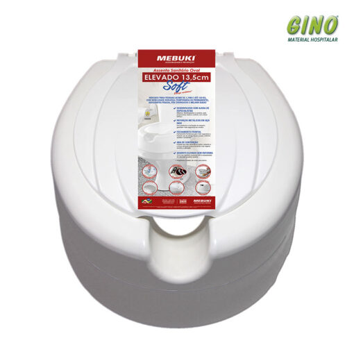 Assento Sanitario Oval Elevado Soft 13,5cm