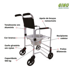 Cadeira Banho Aluminio Ortopedia Jaguaribe
