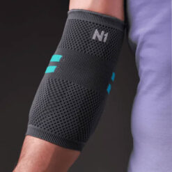 Protetor de Cotovelo Linha PRO Cinza com Azul Turquesa