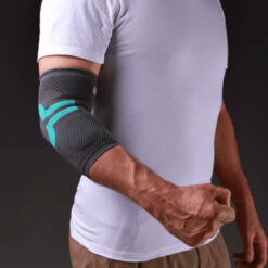 Protetor de Cotovelo Linha PRO Cinza com Azul Turquesa