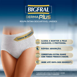 Bigfral Derma Plus Roupa Íntima Descartável P-M 16 Unidades Pacote Econômico